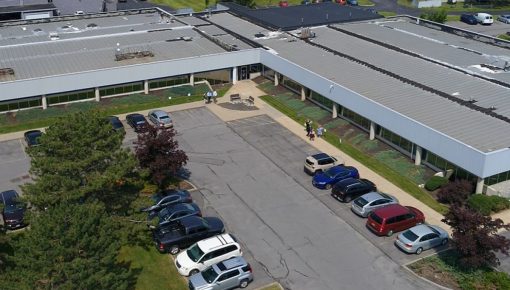 Drone shot of United Radio's Syracuse Campus