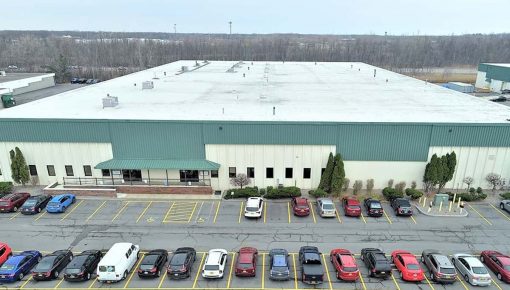 Drone shot of United Radio's Consumer Headquarters