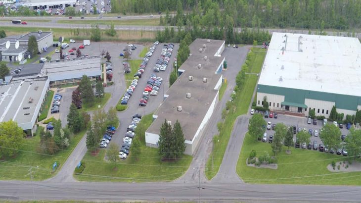 Drone shot of United Radio's Syracuse Campus