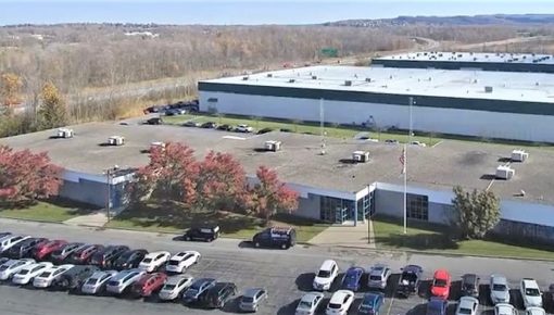 Drone shote of United Radio's Automotive Division, Syracuse