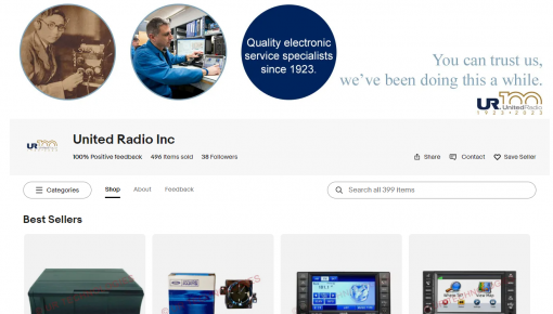 Newly re-launched United Radio eBay store reaches 100 Perfect Positive Reviews!